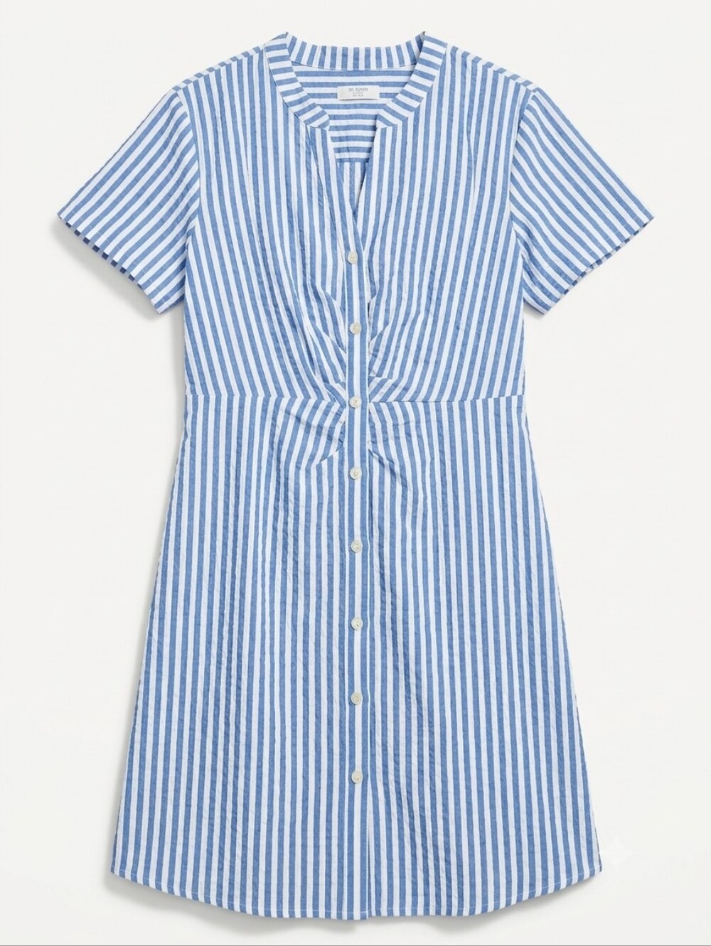 UNTUCKit Blue and White Striped Women's Shirt Dress